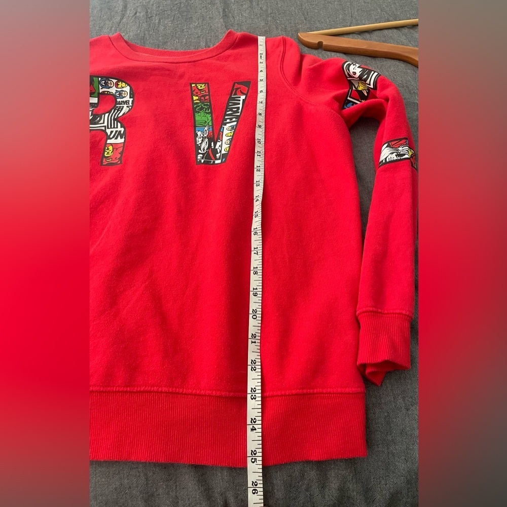 Rare Marvel Red Logo Crewneck Sweatshirt Unisex Size Medium - Picture 7 of 8